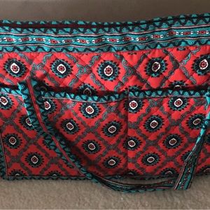 New Red French Provincial Print Tote Susan de Provence Original.